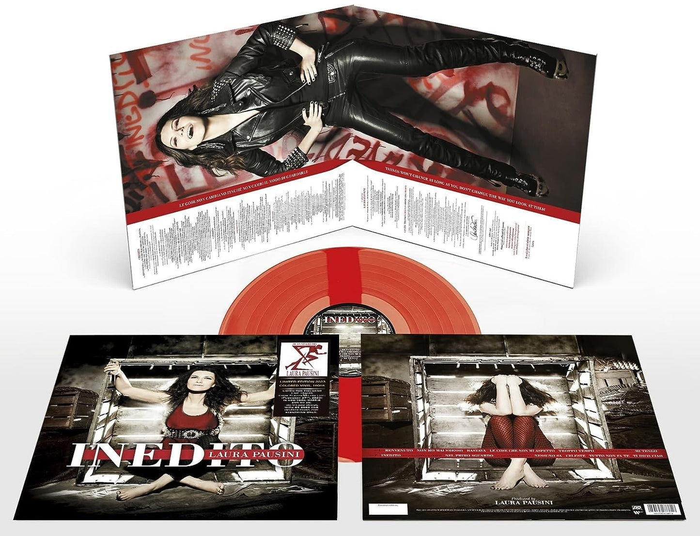 Laura Pausini — Inedito - Ltd Numbered 180gm Transparent Red Vinyl — Vinyle Red — Édition Limitée — 180g Audiophile